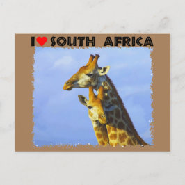 Ik hoor Giraffes in Zuid-Afrika Blauwe Sky Briefkaart
