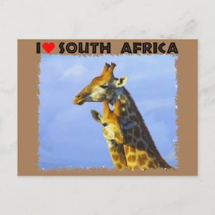 Ik hoor Giraffes in Zuid-Afrika Blauwe Sky Briefkaart