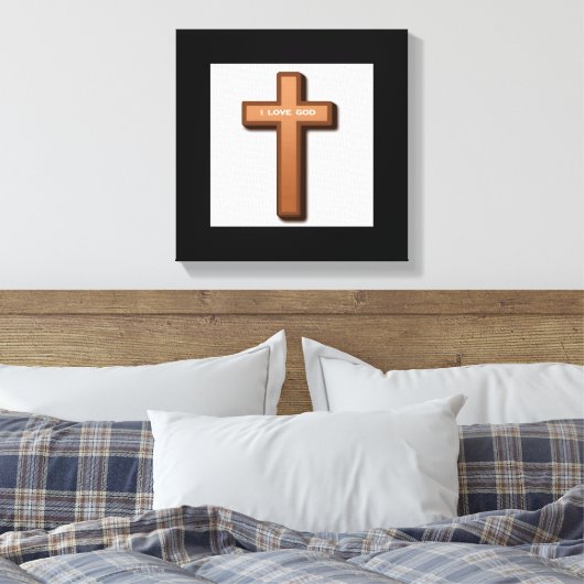 "IK HOOR GOD" KROSS CANVAS AFDRUK (Insitu (Slaapkamer))