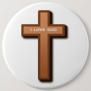 "IK HOOR GOD" KROSS RONDE BUTTON 6,0 CM