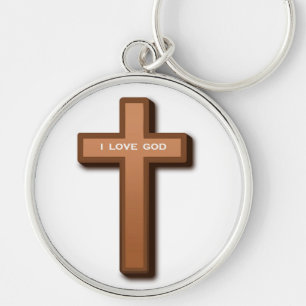 "IK HOOR GOD" KROSS SLEUTELHANGER