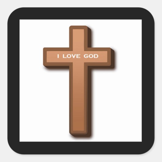 "IK HOOR GOD" KROSS VIERKANTE STICKER (Voorkant)