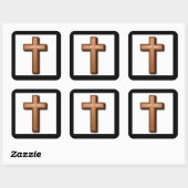 "IK HOOR GOD" KROSS VIERKANTE STICKER (Vel)