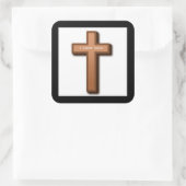 "IK HOOR GOD" KROSS VIERKANTE STICKER (Tas)