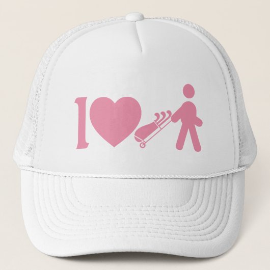 Ik hoor Golfing Golf roze Pet van de Ball-vrouw (Voorkant)