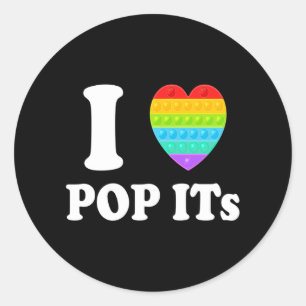 Ik hoor graag dat ik van Pop hou. Ronde Sticker