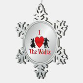 Ik hoor het Waltz Pewter Snowflake Ornament (Rechts)