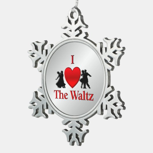 Ik hoor het Waltz Pewter Snowflake Ornament (Rechts)