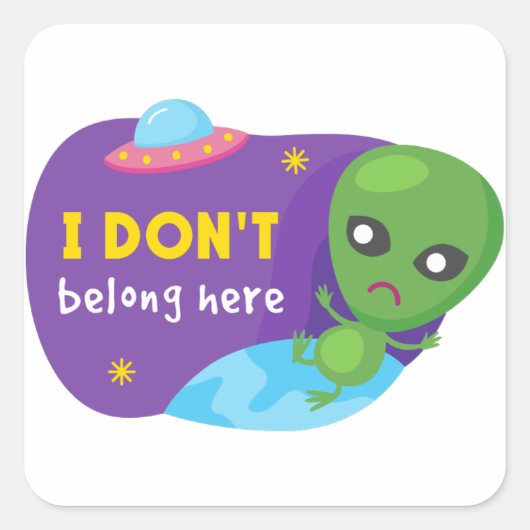 Ik hoor hier niet thuis vierkante sticker (Voorkant)