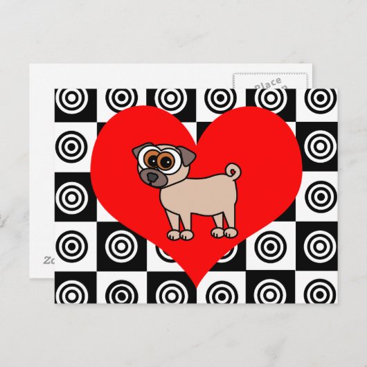 Ik hoor honden - Zwart, rood, wit Briefkaart (Voorkant / Achterkant)