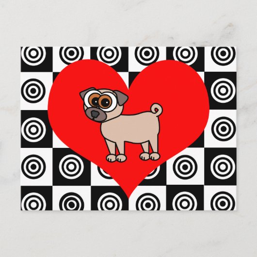 Ik hoor honden - Zwart, rood, wit Briefkaart (Voorkant)