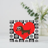 Ik hoor honden - Zwart, rood, wit Briefkaart (Staand voorkant)
