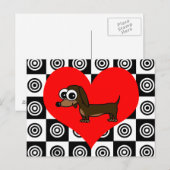 Ik hoor honden - Zwart, rood, wit Briefkaart (Voorkant / Achterkant)