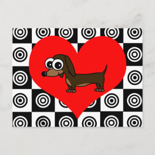 Ik hoor honden - Zwart, rood, wit Briefkaart