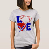 Ik hoor honkbal - Ik hou van basisbal T-shirt (Voorkant)