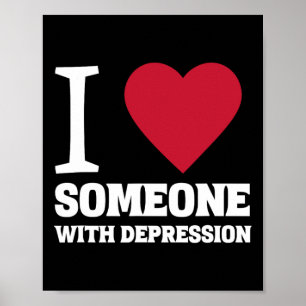 Ik hoor iemand met een depressie zelfmoordbewustzi poster