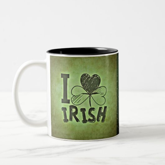 Ik hoor Iers Shamrock St. Patrick's Day Tweekleurige Koffiemok (Links)