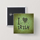 Ik hoor Iers Shamrock St. Patrick's Day Vierkante Button 5,1 Cm (Voorkant /achterkant)