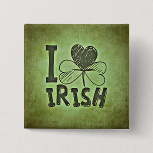 Ik hoor Iers Shamrock St. Patrick's Day Vierkante Button 5,1 Cm