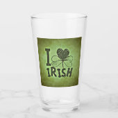 Ik hoor Ierse shamrock St Patricks Day Beer Pint Glas (Voorkant)