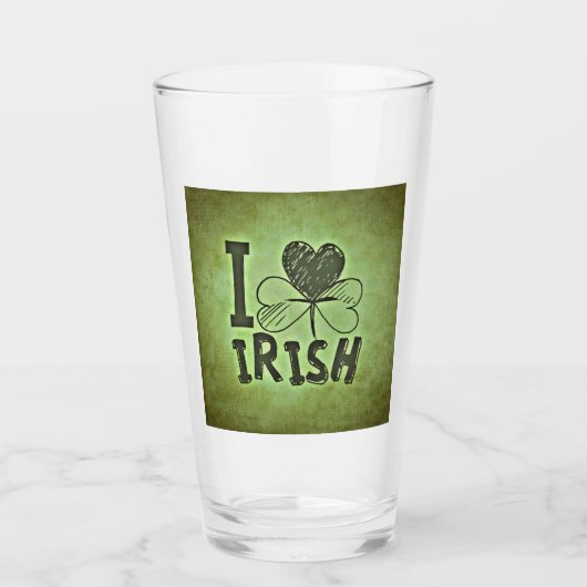 Ik hoor Ierse shamrock St Patricks Day Beer Pint Glas (Voorkant)
