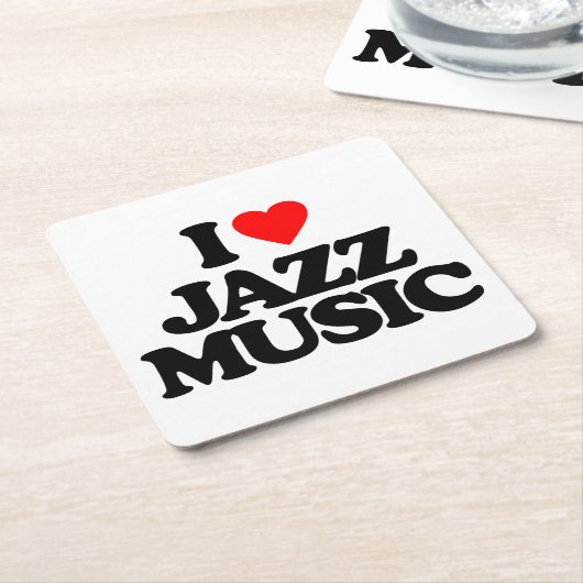 IK HOOR JAZZ MUSIC KARTONNEN ONDERZETTERS (Schuin)