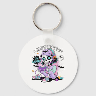 Ik hoor je niet, ik ben aan het gamen Meisje Skele Sleutelhanger