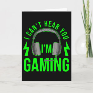 Ik hoor je niet, ik ben bezig met gamen T-shirt Gr Kaart