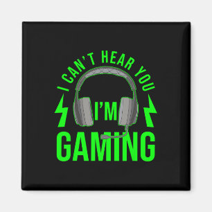 Ik hoor je niet, ik ben bezig met gamen T-shirt Gr Magneet
