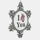 Ik hoor je tin sneeuwvlok ornament (Links)