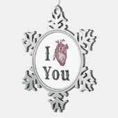 Ik hoor je tin sneeuwvlok ornament (Rechts)