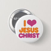 Ik hoor Jezus Christus Ronde Button 5,7 Cm (Voorkant /achterkant)