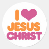 Ik hoor Jezus Christus Ronde Sticker (Voorkant)