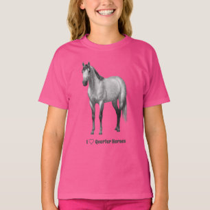 Ik hoor kwart paarden Dapple Grey T-shirt