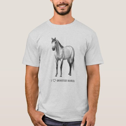 Ik hoor kwart paarden Dapple Grey T-shirt (Voorkant)
