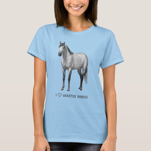 Ik hoor kwart paarden Dapple Grey T-shirt (Voorkant)