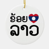 Ik hoor Lao ~ Khoy Huk Lao (Laos) Keramisch Ornament (Voorkant)