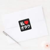 Ik hoor [liefde] Otaku ~ Japanse geek Vierkante Sticker (Envelop)