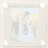 Ik hoor liefdevolle olifanten uit Zuid-Afrika Glazen Onderzetter (Achterkant)