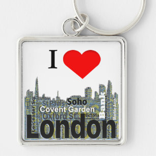 Ik hoor London Word Art Sleutelhanger