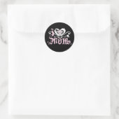 Ik hoor mama roze ronde sticker (Tas)