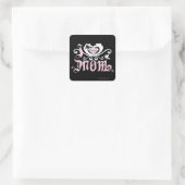 Ik hoor mama roze vierkante sticker (Tas)