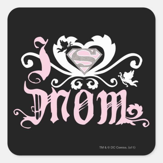Ik hoor mama roze vierkante sticker (Voorkant)