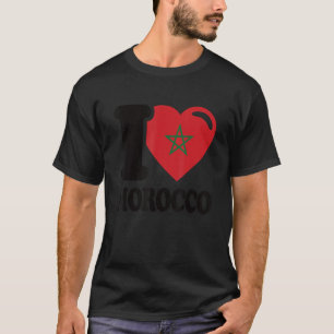 Ik hoor Marokko mooi Marokko Flag I Love Moro T-shirt