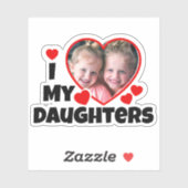 Ik hoor mijn aughters persoonlijke foto-contour sticker (Vel)