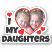 Ik hoor mijn aughters persoonlijke foto-contour sticker (Voorkant)