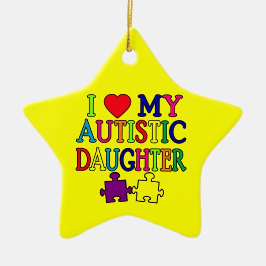 Ik hoor mijn autistische dochter keramisch ornament (Voorkant)