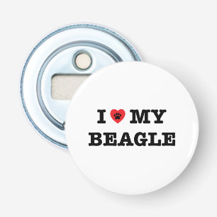 Ik hoor mijn beagle button flesopener