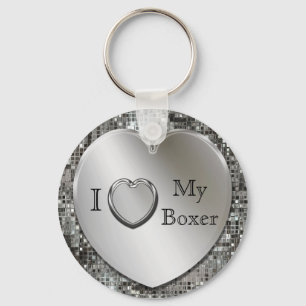 Ik hoor mijn Boxer Heart Keychain
