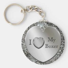 Ik hoor mijn Boxer Heart Keychain